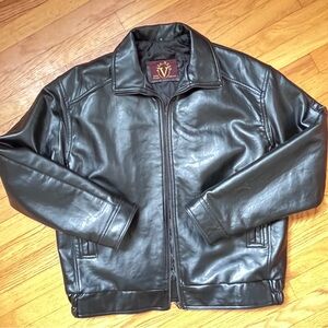 Men's Alta Moda Italian Black Leather Zip Jacket -